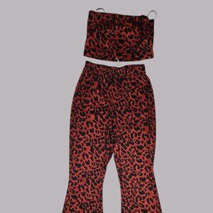 red and Black 2-piece animal print set